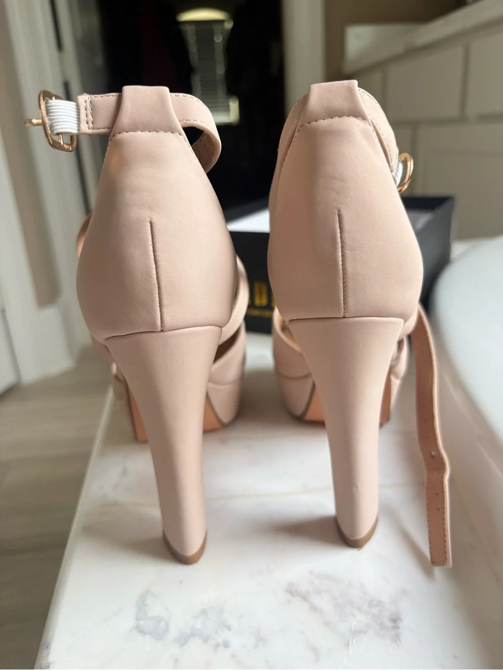 Platform Peep Toe Heels Size 8